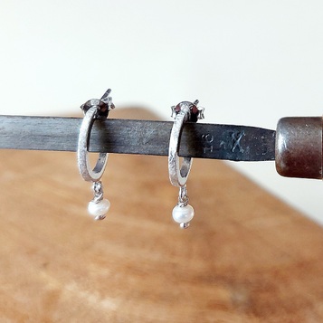 Pendientes Lara en plata y Perla