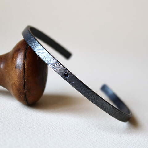 Esclava Noir Black DIAMANTE y Plata