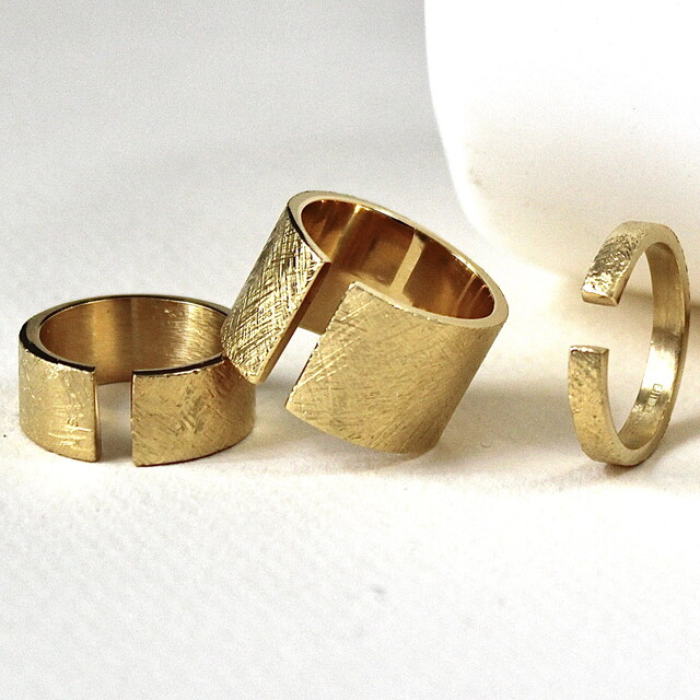 Anillo Rusk Plata mediaNo con Baño de Oro