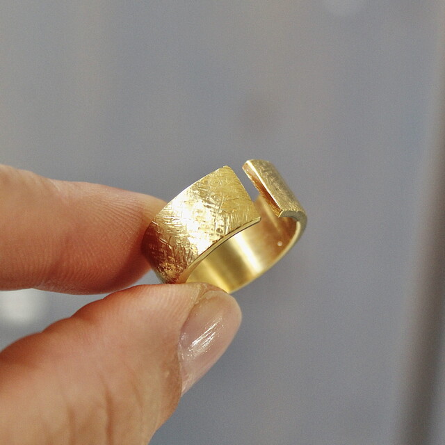 Anillo Rusk Plata mediaNo con Baño de Oro