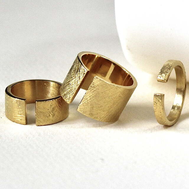 Anillo Rusk Plata pequeño con Baño de Oro