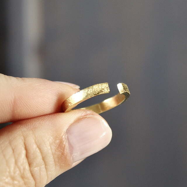 Anillo Rusk Plata pequeño con Baño de Oro