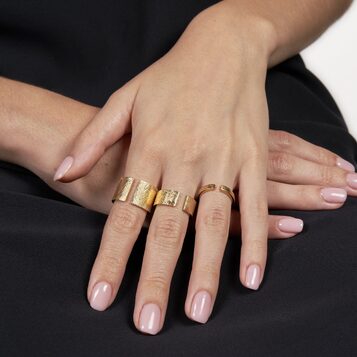 Anillo Rusk Plata pequeño con Baño de Oro
