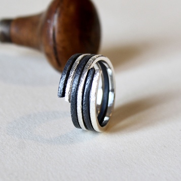 Anillo DUO Black Plata