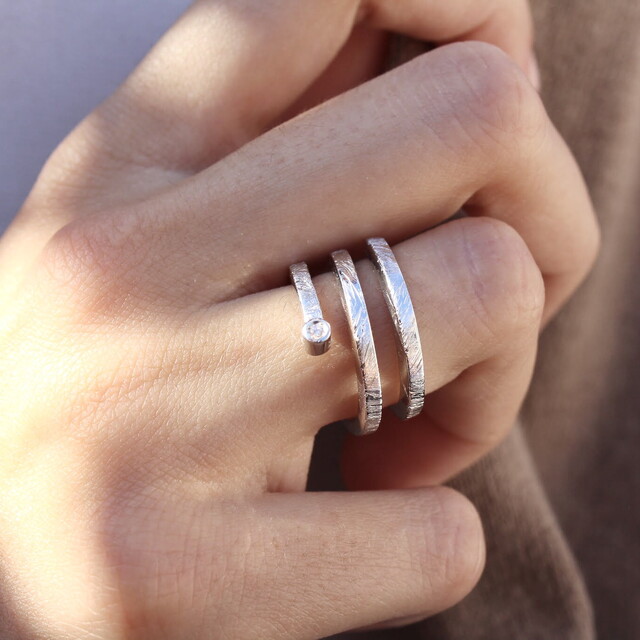 Anillo de compromiso Bet Plata y Diamante