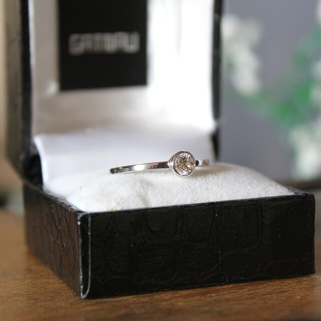Anillo de compromiso Dèlia Oro Blanco y Diamante