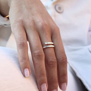 Anillo de compromiso Aura Plata y Diamante