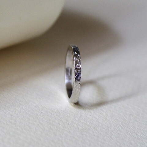 Anillo de compromiso Blanche Plata y diamante