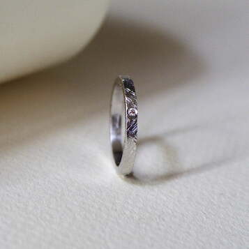 Anillo de compromiso Blanche Plata y diamante