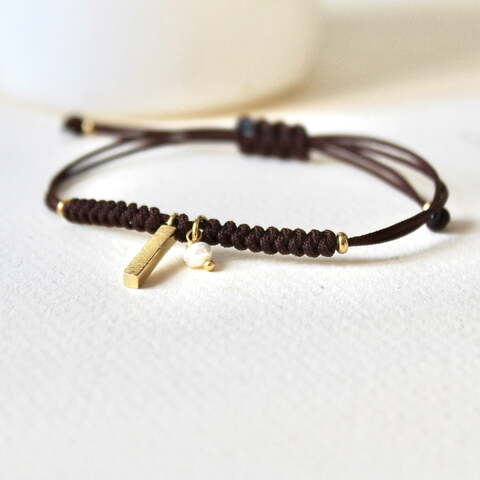 Pulsera Rusk Perla en plata con baño de oro