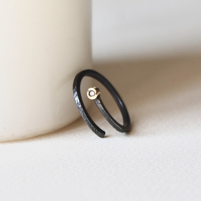 Anillo Bruna Oro, Diamante y Plata