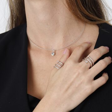 Gargantilla Nora Diamante y Plata