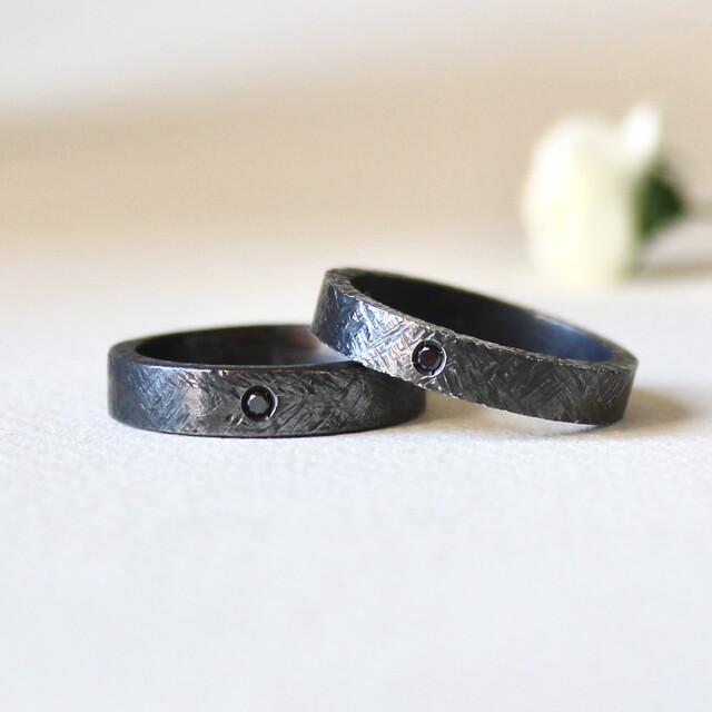 Alianza Noir BLACK Plata y Diamante negro