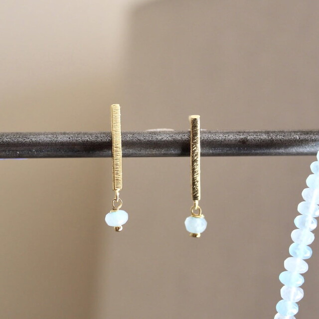 Pendientes Mia Amazolitas y Plata con baño de Oro