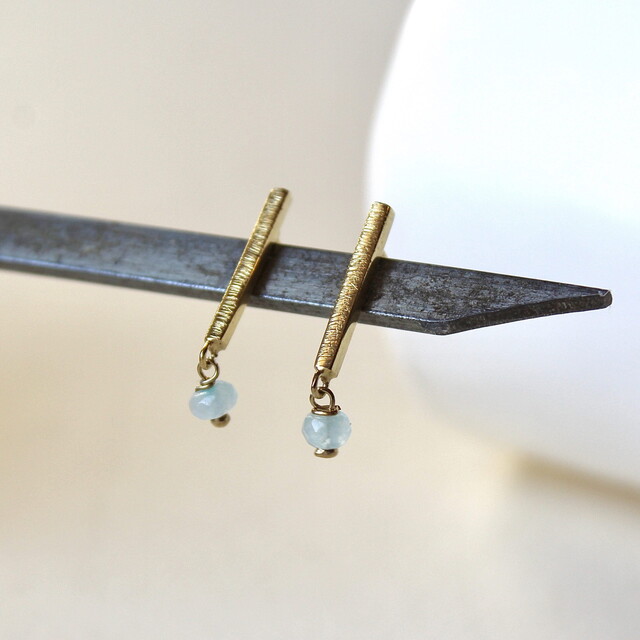 Pendientes Mia Amazolitas y Plata con baño de Oro