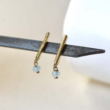 Pendientes Mia Amazolitas y Plata con baño de Oro