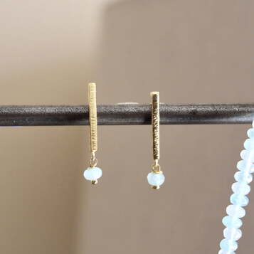 Pendientes Mia Amazolitas y Plata con baño de Oro