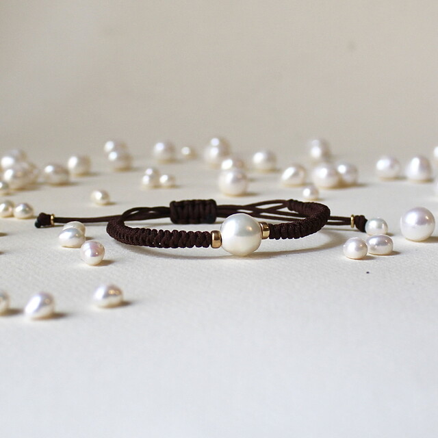 Pulsera Jana Perla Plata y baño de oro