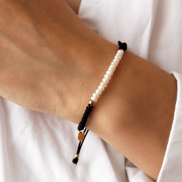 Pulsera Martina Perla Plata y baño de oro