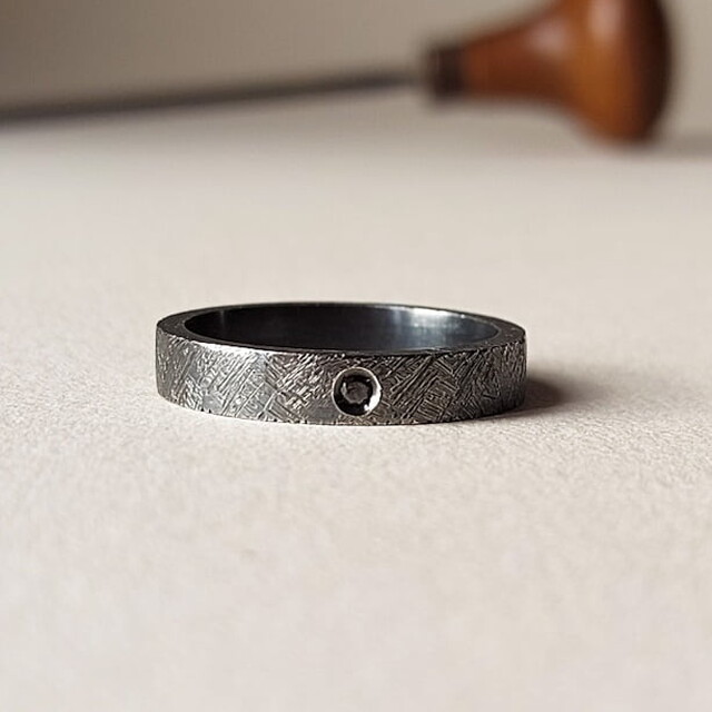 Anillo Noir BLACK Plata y Diamante