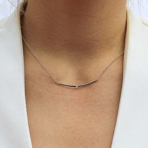 Gargantilla Àneu Diamante y Plata
