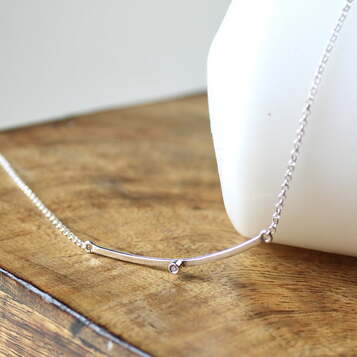 Gargantilla Àneu Diamante y Plata