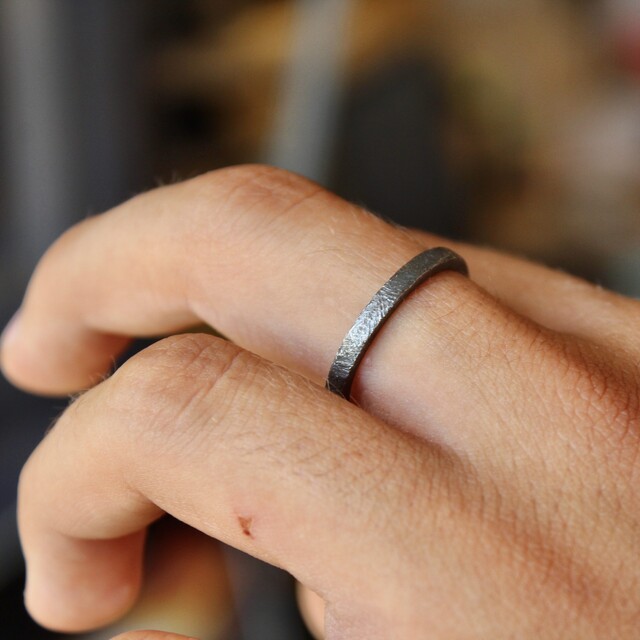 Anillo MAN Ares Black Plata