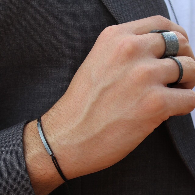 Anillo MAN Ares Black Plata