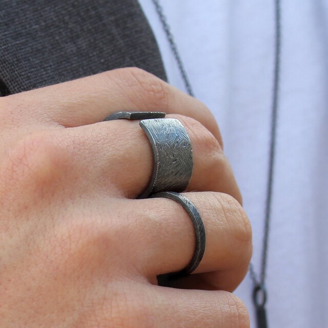 Anillo MAN Ares Black Plata