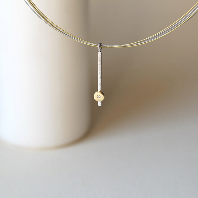 Gargantilla Arsenda Oro, Diamante y Plata