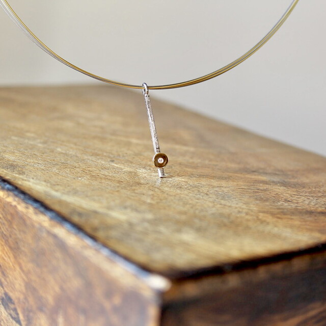 Gargantilla Arsenda Oro, Diamante y Plata
