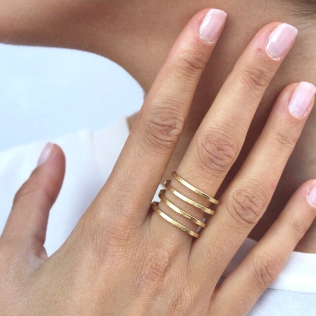 Anillo Elna Plata con Baño de Oro