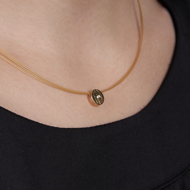 Gargantilla Elba Diamante en Plata con baño de Oro