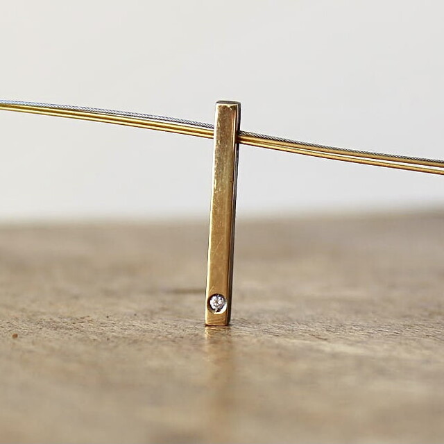 Colgante Eider Oro, Diamante y Plata