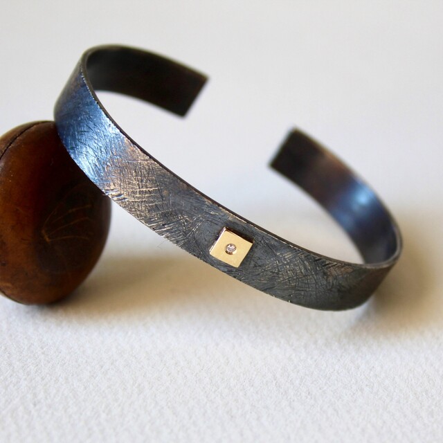 Colgante Eider Oro, Diamante y Plata