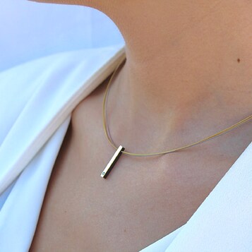 Colgante Eider Oro, Diamante y Plata