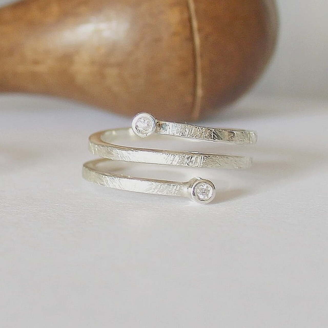 Anillo Vinyet Plata y Diamante