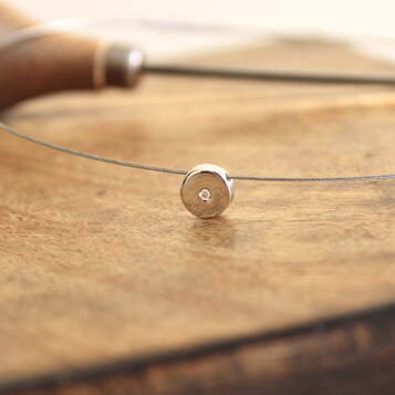 Gargantilla Button Diamante y Plata