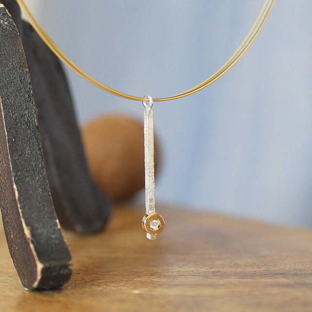 Pendientes Arsenda Oro, Diamante y Plata