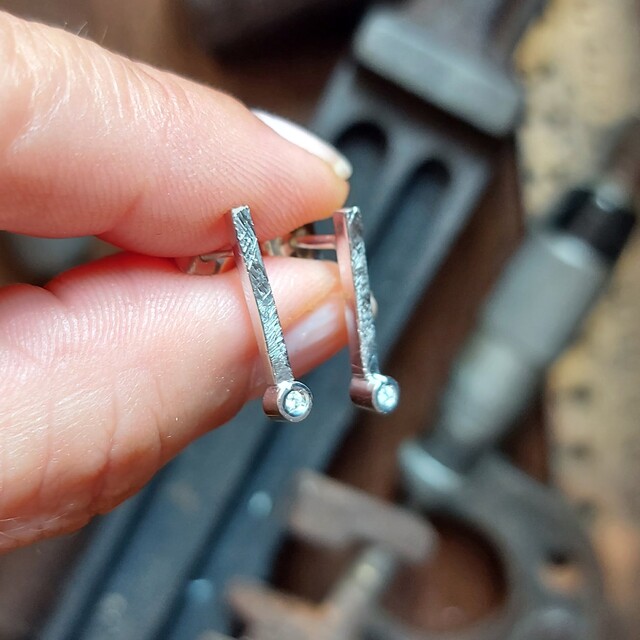Pendientes Tina Diamante y Plata