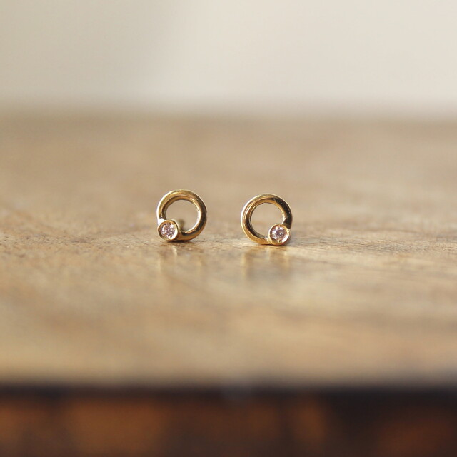 Pendientes Cloe mini Oro y Diamante