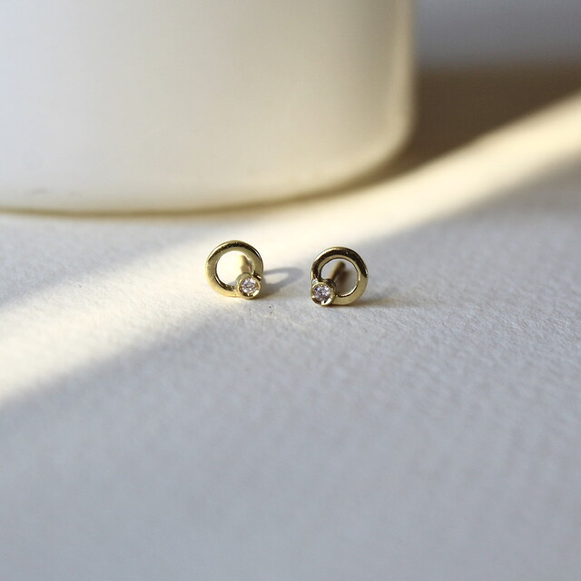 Pendientes Cloe mini Oro y Diamante