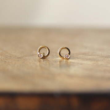 Pendientes Cloe mini Oro y Diamante