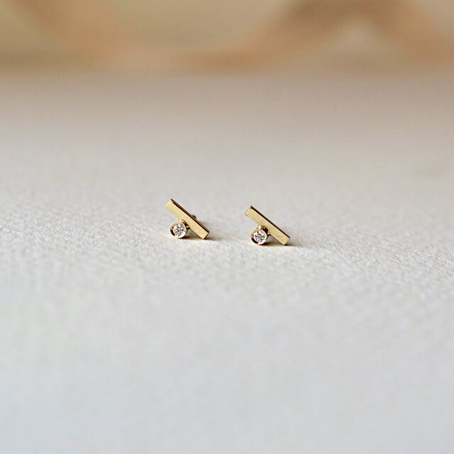 Pendientes Lis Oro y Diamante