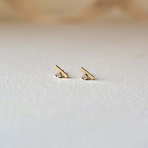 Pendientes Lis Oro y Diamante