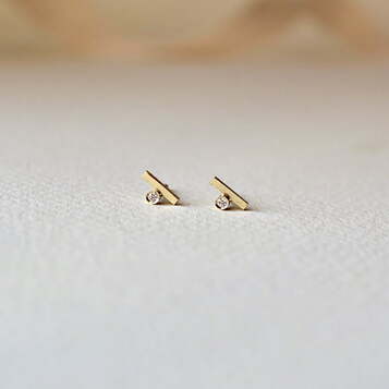 Pendientes Lis Oro y Diamante