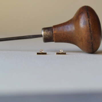 Pendientes Lis Oro y Diamante