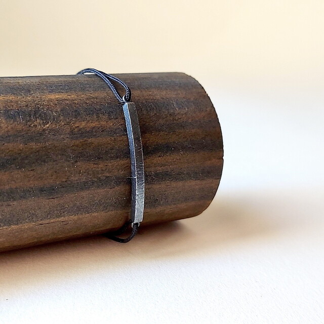 Pulsera MAN Rusk BLACK Plata