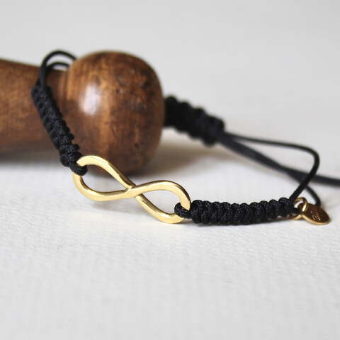 Pulsera MAN infinito martelé Plata con baño de oro