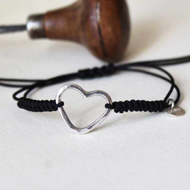 Pulsera Corazón martelé Plata